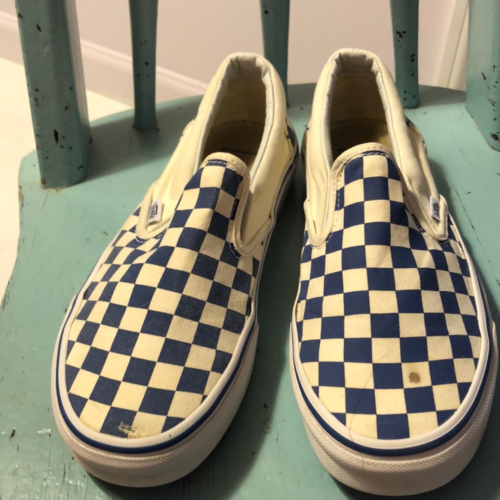 Vans Blue & White Checkerboard Skate Slip-on